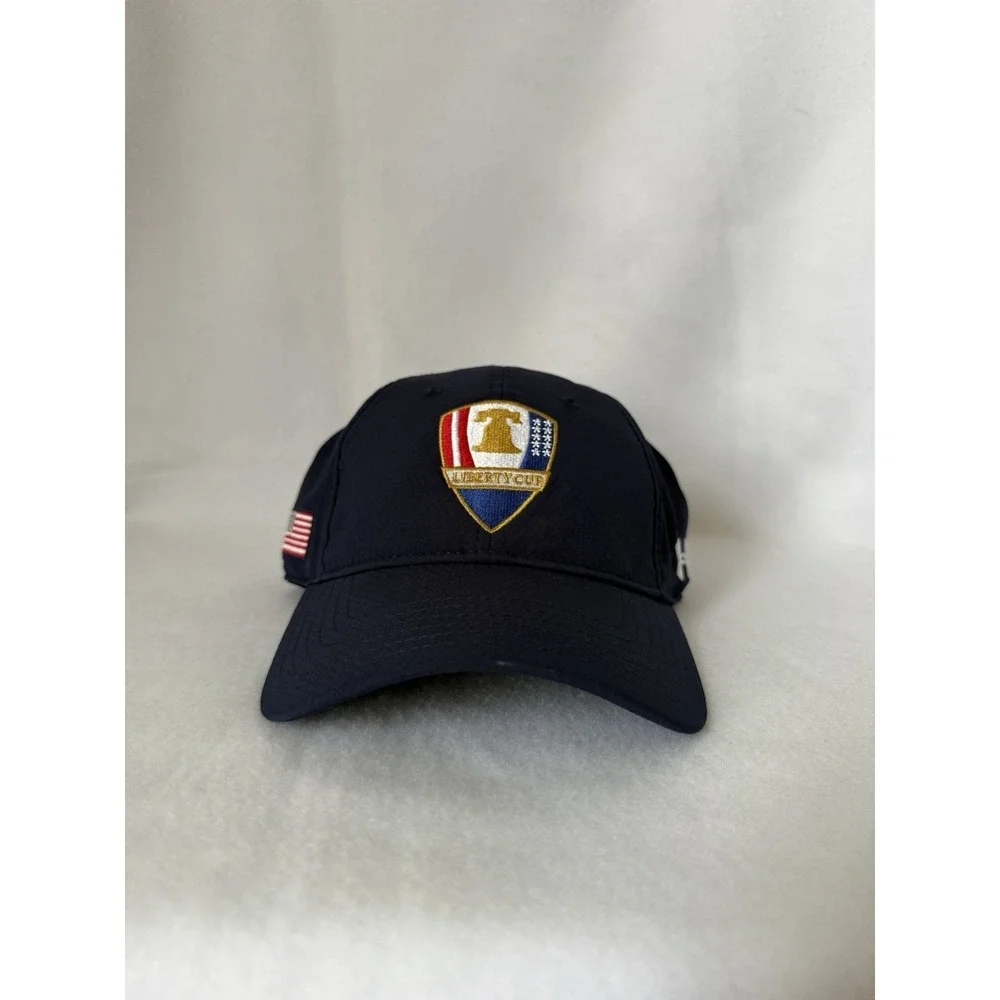 Under Armour Liberty Cup Hat Navy Blue Adjustable American Flag Golf Cap NEW